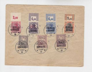 Romania 1917 Seven German Occup.  Stamps On Cover,  Rare P645