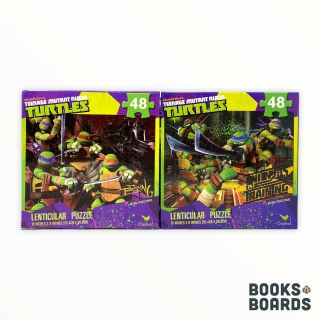 2 X Teenage Mutant Ninja Turtles 48 Piece Lenticular Puzzles | Complete