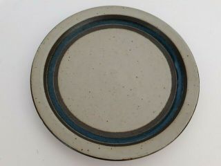 Vtg Otagiri Japan Stoneware Horizon 10 3/8 " Dinner Plate Brown Blue Stripe Mcm