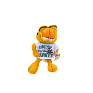 Nanco Retro Garfield Cat Odie Plush Stuffed Animal Toy You And What Army Shirt