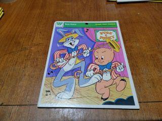 Vintage Whitman Frame Tray Puzzle Bugs Bunny Porky Pig Dancing 1977