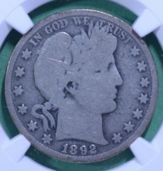 1892 - O Barber Half Dollar Ngc Ag 3