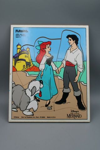 Vintage Disney Playskool Ariel And Eric The Little Mermaid Puzzle 238 - 03 8 Pc