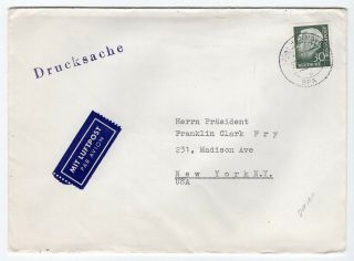 Germany 1960 Hannover Cds - Bundespost - Single Franking Cover To Usa -