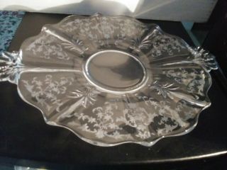 Vintage Fostoria Navarre Baroque Clear Glass Cracker Plate 10 3/4 " Perfect