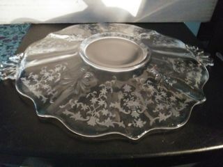 Vintage Fostoria Navarre Baroque Clear Glass Cracker Plate 10 3/4 