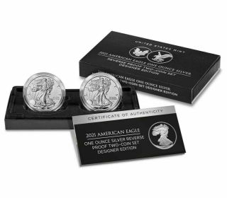 2021 American Silver Eagle 1oz.  Reverse Proof Two - Coin Set Designer Edition 21xj