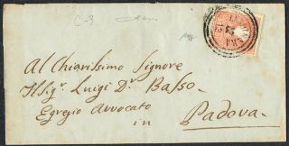 Italy C.  1850 Lombardy Venetia 5 Soldi Red 