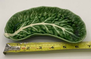Secla Portugal Pottery Green Cabbage Leaf Crescent Salad Plates 7 "