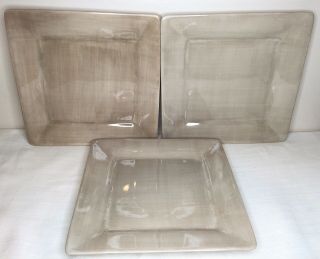 3 Tabletops Unlimited Gallery Light Taupe 10 1/2” Square Dinner Plates
