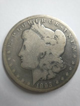 1893 P Morgan Silver Dollar Low Mintage 378k Key Date Very Good Vg Almost F Fine
