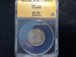 1837 Capped Bust Quarter Anacs Xf 40 Details