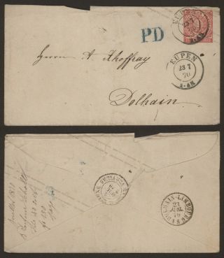 Germany North German Conf.  1870 - Postal Stationery Eupen To Belgium Ep584