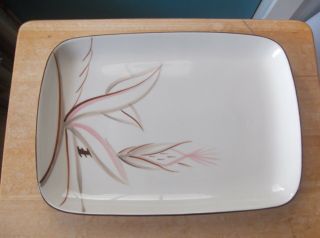 Winfield Ware Dragon Flower Art Pottery 14 1/2 - Inch Platter Cream & Floral