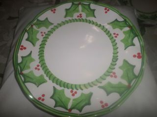 Christmas Present Tense Anne Hathaway Holly Handpaint Italy Dinner Serving Plate