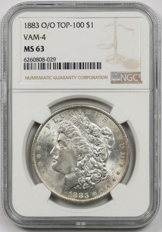 1883 - O/o Vam - 4 Top - 100 Morgan Dollar $1 Ms 63 Ngc