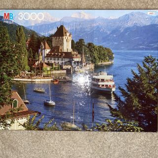 Vintage Mb Magnum 3000 Piece Jigsaw Puzzle,  Tarasp Castle,  Switzerland -