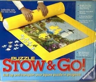 Ravensburger Puzzle Stow & Go Mat 46 " X 26 " Felt Roll - Up Travel Pad For Puzzles