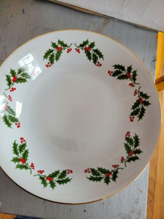 Vintage Fine China Of Japan Christmas Holly Holiday 9 " Serving Bowl.
