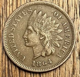 1864 - L Indian Penny Scarce Snow 3 Sharp With Great Eye Appeal