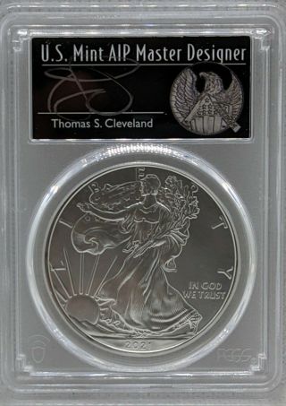 2021 P Silver American Eagle Pcgs Ms70 Emergency Production Fdoi Thomas Clevland