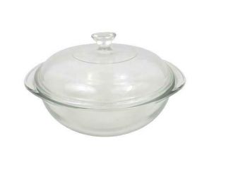 Vintage Pyrex 1.  5 Quart Casserole Dish 0.  23 - N With Lid Clear Glass Round