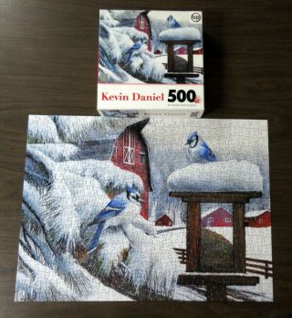 Winter Blue Jay By Kevin Daniel 500 Pc Tcg Sure - Lox Jigsaw Puzzle 19 " X 14 "