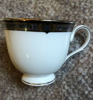 Lenox Vintage Jewel Tea / Coffee CUP Platinum Gold Black Banded 2