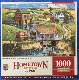 Hometown Gallery 1000 Piece Puzzle By Bob Peters " Last Swim Of Summer "