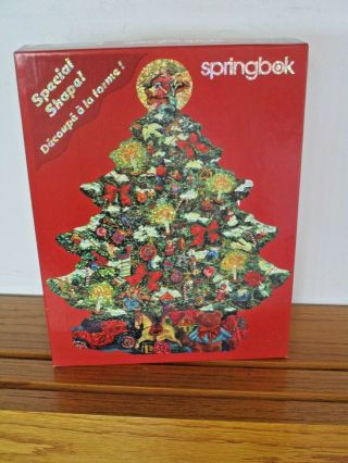 Complete 500 Piece Vintage Springbok Shaped Puzzle.  Shiny Christmas Tree.