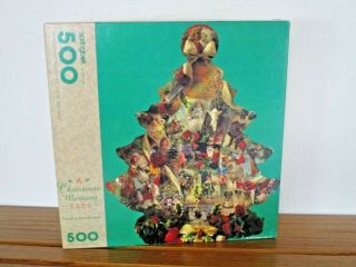 Complete 500 Piece Vintage Springbok Shaped Puzzle.  Christmas Memory Tree.