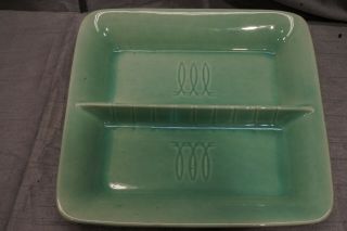 Mid Century Modern Mcm Green Stangl Divided Relish Dish Tray Nuts Candy Square