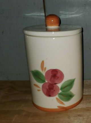 Franciscan Apple Canister 6 1/2 " With Lid Ex.  Seal Portugal Exc Cond.
