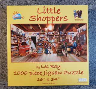 Sunsout 1000 Piece Puzzle " Little Shoppers " Complete