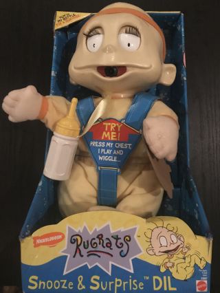 Vtg 1999 Mattel Nickelodeon Rugrats Snooze & Surprise Dil 14” Crying Doll Rare