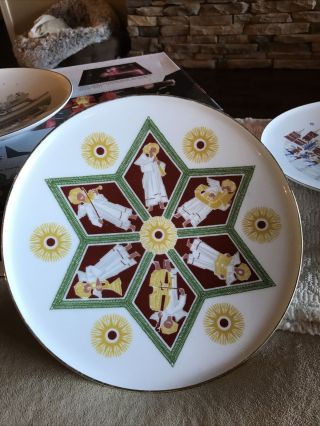 Vintage H&co Selb Heinrich Bavaria Germany Christmas Plates Angels