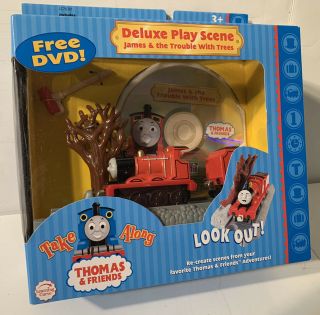 Thomas & Friends Take Along Deluxe Play Scene JAMES & THE TROUBLE w/ TREES RARE 2
