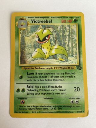 Victreebel Pokemon Card Rare Holo Shiny 14/64 Jungle Set 1999 Wotc Nintendo (1)
