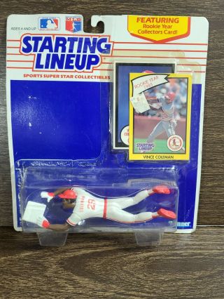 Starting Lineup Vince Coleman 1989 With Rookie Year 1985 Card
