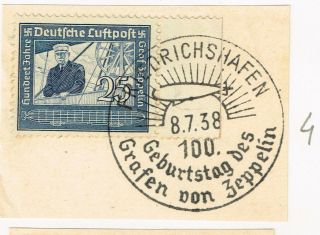 Germany Ww2 Third Reich Zeppelin Flight To America Postmark 1938 Friedrichshafen