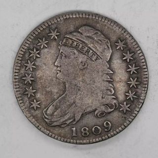 1809 Capped Bust Half Dollar 50c Silver F Fine (3807)