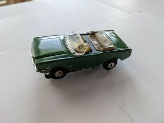 Aurora HO slot car T Jet Mustang Convertible in Olive Green 2