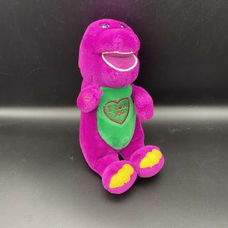 Singing Barney The Purple Dinosaur 10 " Plush Toy " I Love You " Vtg