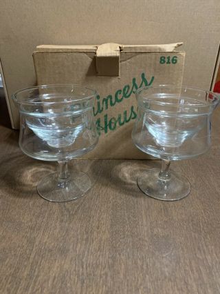 2 Princess House 816 Shrimp Cocktail Glasses With Inserts Heritage Box