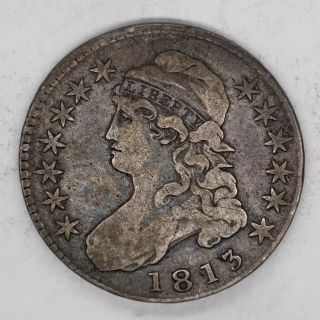 1813 Capped Bust Half Dollar 50c Silver F Fine / Vf Very Fine (3811)