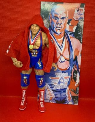 Wwe 2011 Mattel Elite Kurt Angle Wrestling Figure Series 59 Complete W/ Display