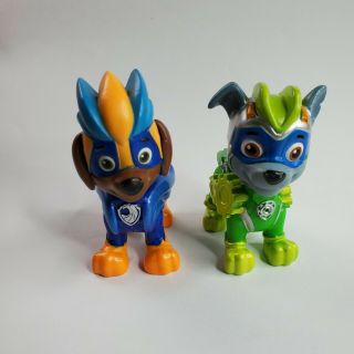 2 Paw Patrol Figures Charged Up Rocky And Zuma No Light Versions