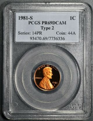 1981 - S 1c Type 2 Lincoln Memorial Proof Cent,  Pcgs Pr 69 Dcam,  Sku:3358