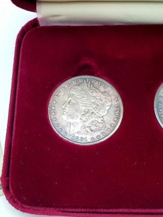 Morgan Silver Dollar Set 1880s - 1881s - 1882s Uncirculated w BOX NMC.  CERTIFICATE 2