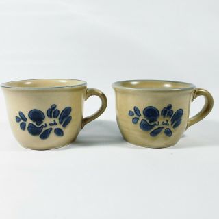 Set Of 2 Pfaltzgraff Stoneware Folk Art Coffee Tea Mug Cup 001 No Chips